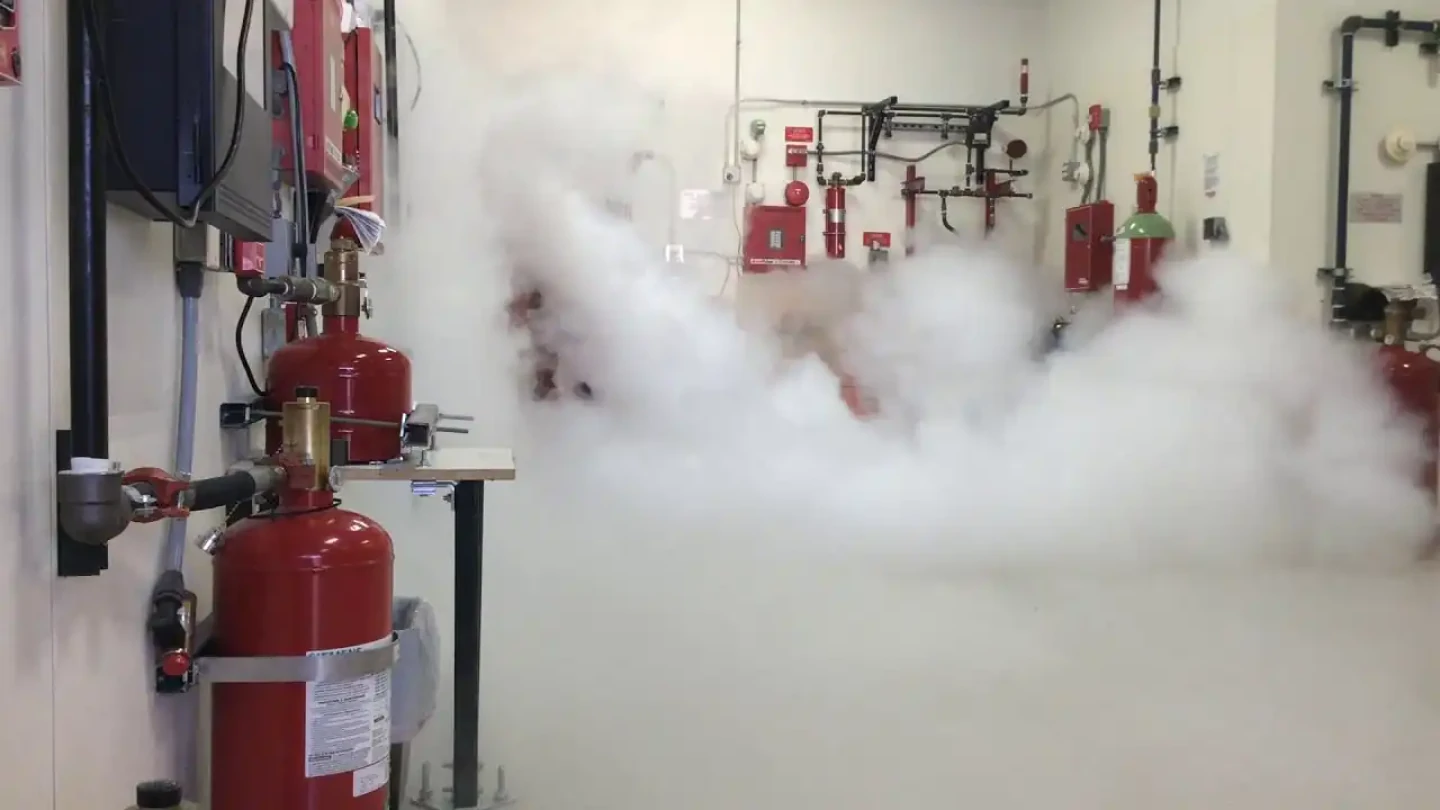 How does a fire suppression system work